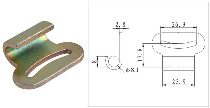 1IN X 1000LBS FLAT HOOK