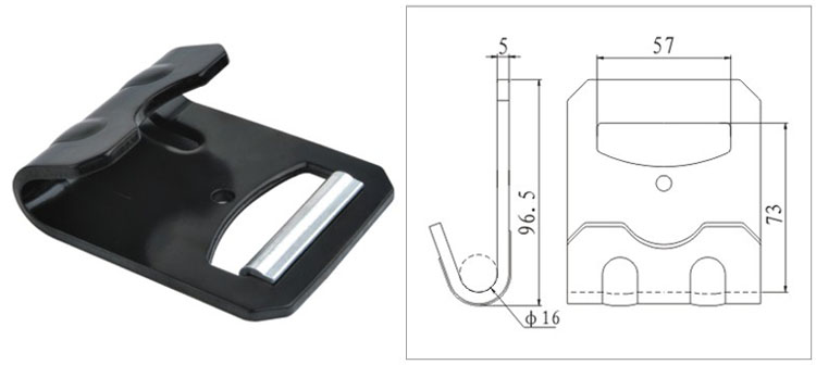 3IN X 16500LBS FLAT HOOK