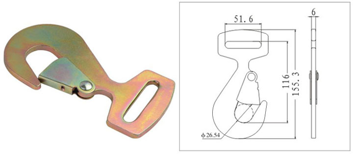 2IN X 11000LBS / 50MM X 5000KG SNAP HOOK