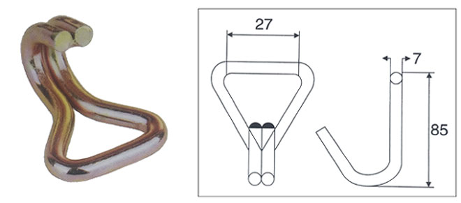 25MM X 1500KG DOUBLE J-HOOK
