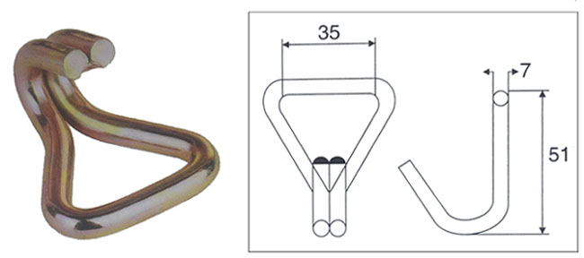 35MM X 2000KG DOUBLE J-HOOK