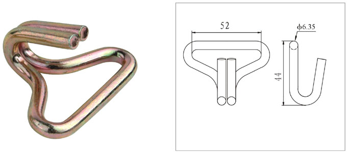 2IN X 2500LBS / 50MM X 1130KG DOUBLE J-HOOK