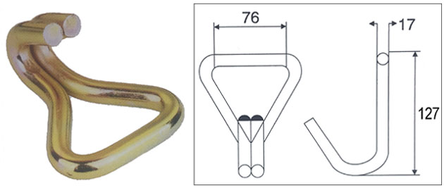 3IN X 22000LBS / 75MM X 10000KG DOUBLE J-HOOK