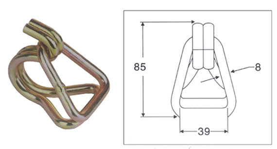 35MM X 3000KG WIRE HOOK W/KEEPER