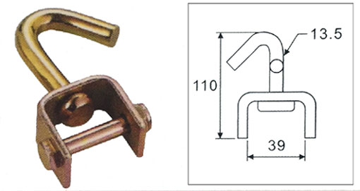 35MM X 3000KG SWIVELED SINGLE J-HOOK