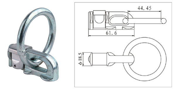 DOUBLE STUD FITTING W/ROUND RING