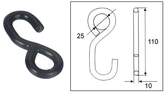 1IN X 3300LBS / 25MM X 1500KG S-HOOK