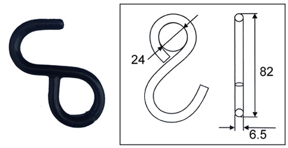 1IN X 1100LBS / 25MM X 500KG S-HOOK