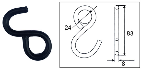 1IN X 1760LBS / 25MM X 800KG S-HOOK