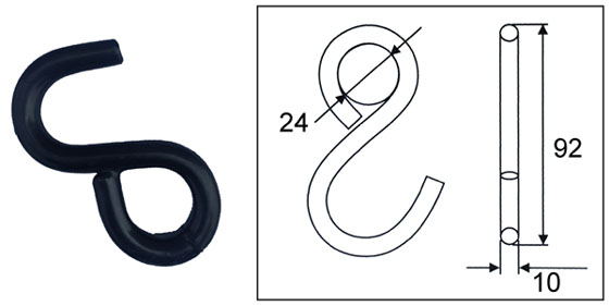 1IN X 3300LBS / 25MM X 1500KG S-HOOK