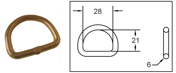 1IN X 3000LBS / 25MM X 1360KG D-RING