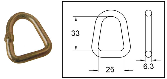 1IN X 5000LBS / 25MM X 2270KG D-RING